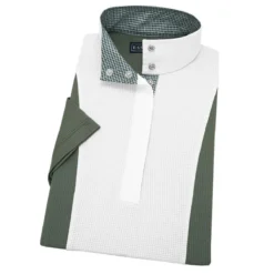 Essex Classics Ladies "Houndstooth Green" Luna Performance Short Sleeve Show Shirt -Farm housse e52f775a5cc78ea9bde8ad7845a03698