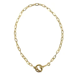V2 Designs Tonal Gold Loose Link Eggbutt Snaffle Necklace