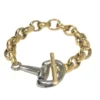 V2 Designs Gold Link Bracelet With Silver Bit -Farm housse feda9eb972232123be674987a919d464