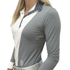 Essex Classics Ladies "Spurs And Straps" Luna Grey Performance Long Sleeve Show Shirt -Farm housse fefd2063fddaec4adce213f8f400d63d