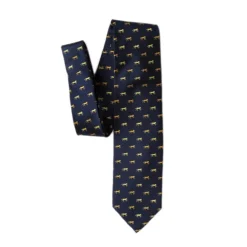 Wild Attire Inc. Hold Your Horses Navy Blue Silk Tie