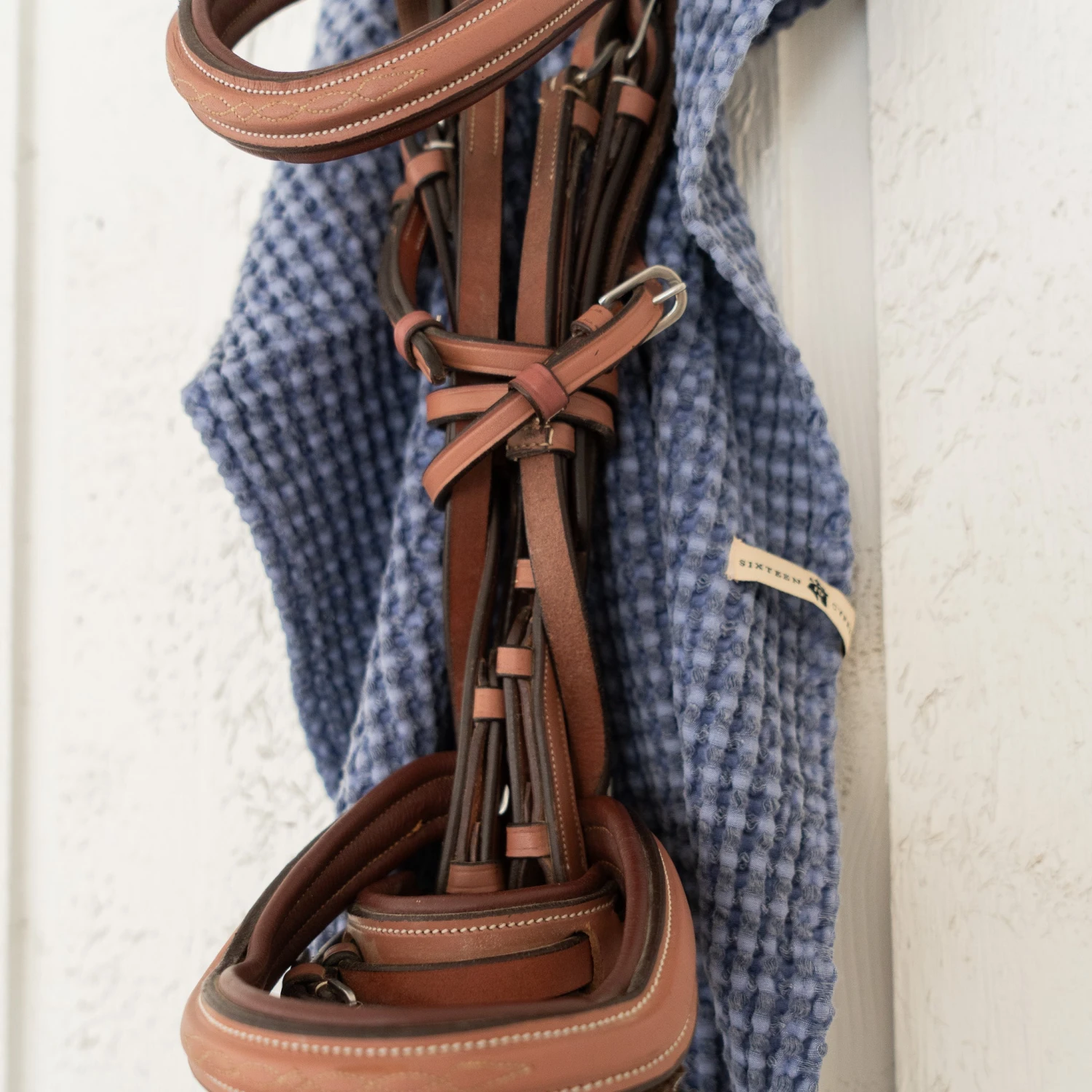 Sixteen Cypress Cotton Waffle Stable Towel, Indigo 4 Sixteen Cypress Cotton Waffle Stable Towel, Indigo - Image 2