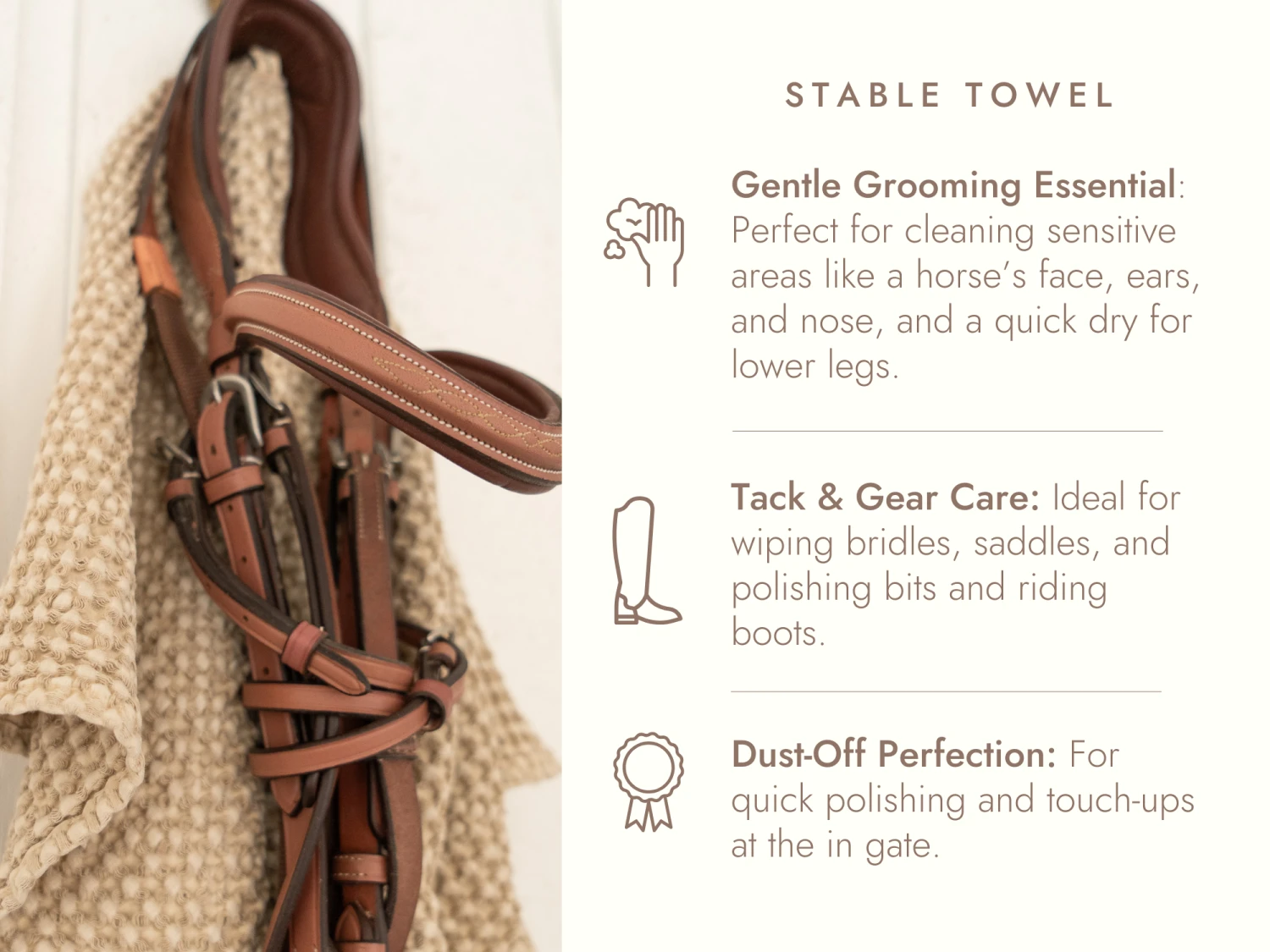 Sixteen Cypress Cotton Waffle Stable Towel, Sand - Image 3