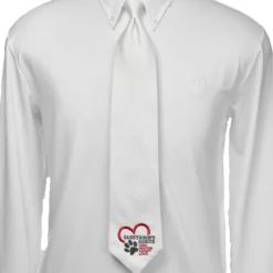 Essex Classics Men's "Danny & Ron's Rescue" White Pique Necktie