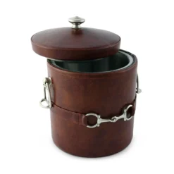 Vagabond House Equestrian Horse Bit Vegan Leather Ice Bucket -Farm housse vagabond house equestrian equestrian horse bit leather ice bucket h503eb 31436900794416