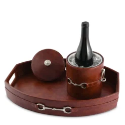 Vagabond House Equestrian Horse Bit Vegan Leather Ice Bucket -Farm housse vagabond house equestrian equestrian horse bit leather ice bucket h503eb 31436900827184