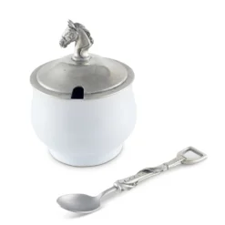Vagabond House Equestrian Sugar Bowl And Spoon