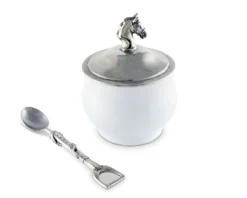 Vagabond House Equestrian Sugar Bowl And Spoon -Farm housse vagabond house equestrian equestrian sugar bowl and spoon h125eq 31279022604336
