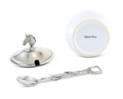 Vagabond House Equestrian Sugar Bowl And Spoon -Farm housse vagabond house equestrian equestrian sugar bowl and spoon h125eq 31279022637104