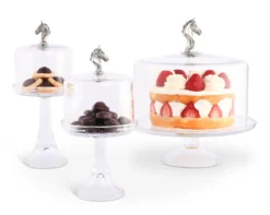 Vagabond House Horse Glass Covered Cake / Dessert Stand