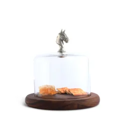 Vagabond House Horse Glass Covered Cheese Wood Board -Farm housse vagabond house equestrian wood 6 5 d horse glass covered cheese wood board h236hh 31281583915056